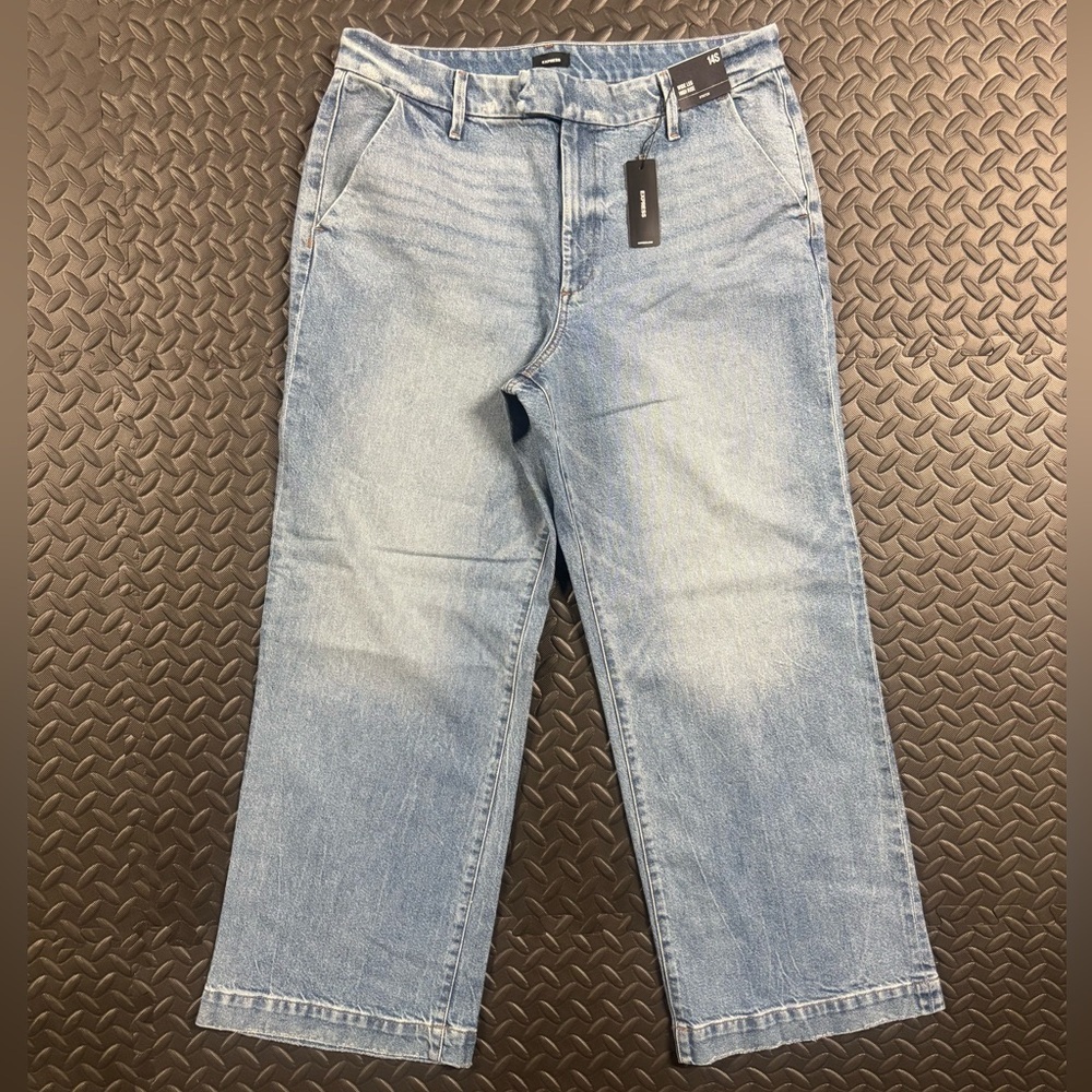 NWT Express Wide Leg High Rise Jeans Size 14S Stretch Denim - Picture 2 of 12